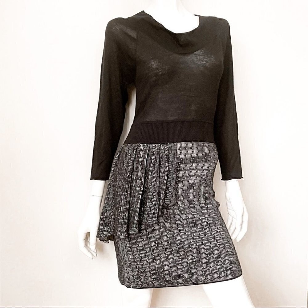 Yigal Azrouel New York Cashmere & Silk Asymmetrical Ruffle Dress  NWT, S